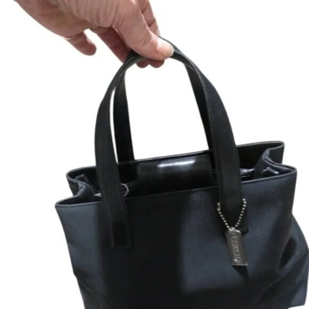 Coach Vintage Y2K Hampton twill nylon & leather satchel